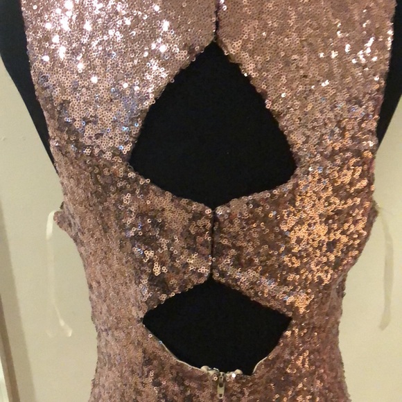 Rose gold sparkly sequined dress junior size 9 made by speechless - Picture 3 of 8